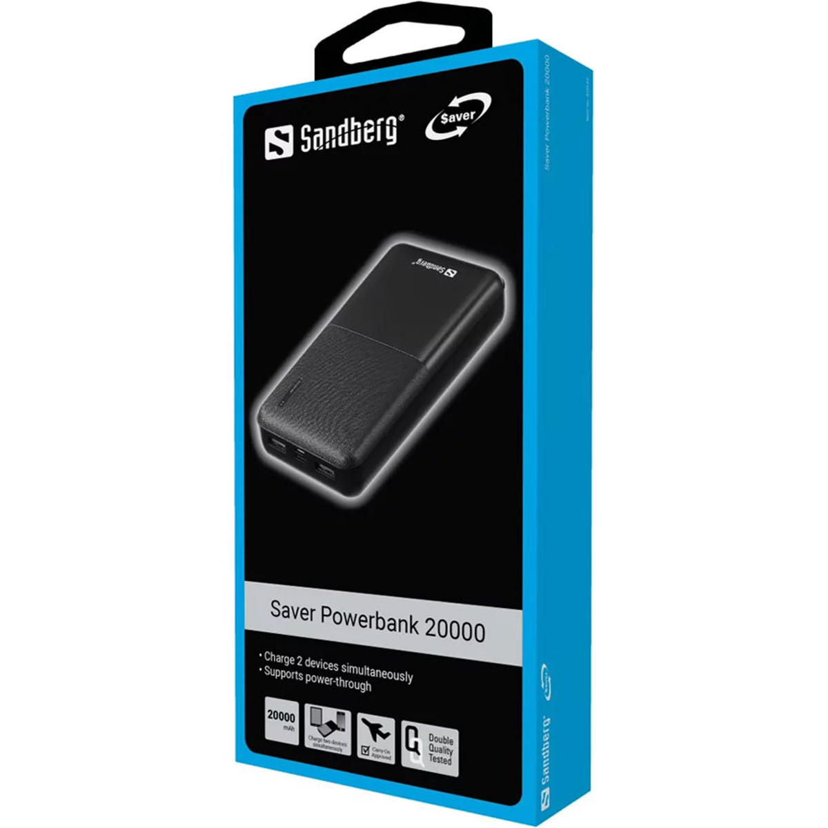 Sandberg Saver 20.000 mAh Powerbank, Sort, 320-42