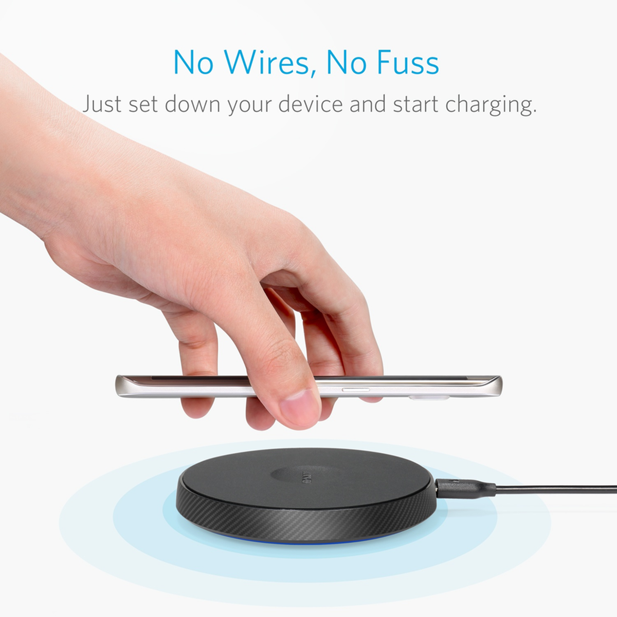Anker PowerTouch 5W trådløs Qi oplader, Sort, A2516G11