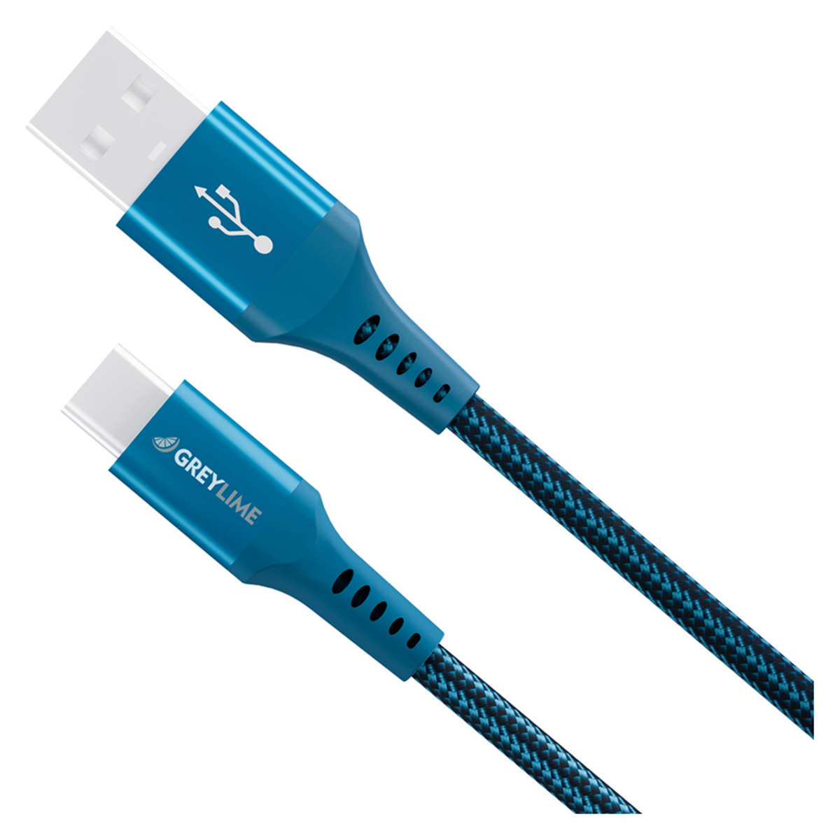 GreyLime Braided USB-A til USB-C Kabel Blå, 0,5 m, C21AC05M01