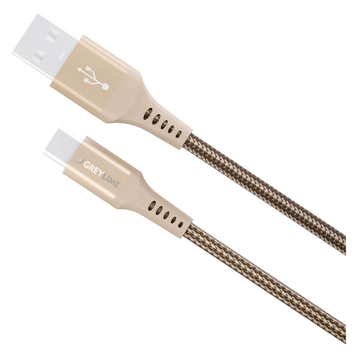 GreyLime Braided USB-A til USB-C Kabel Beige, 0,5 m, C21AC05M02
