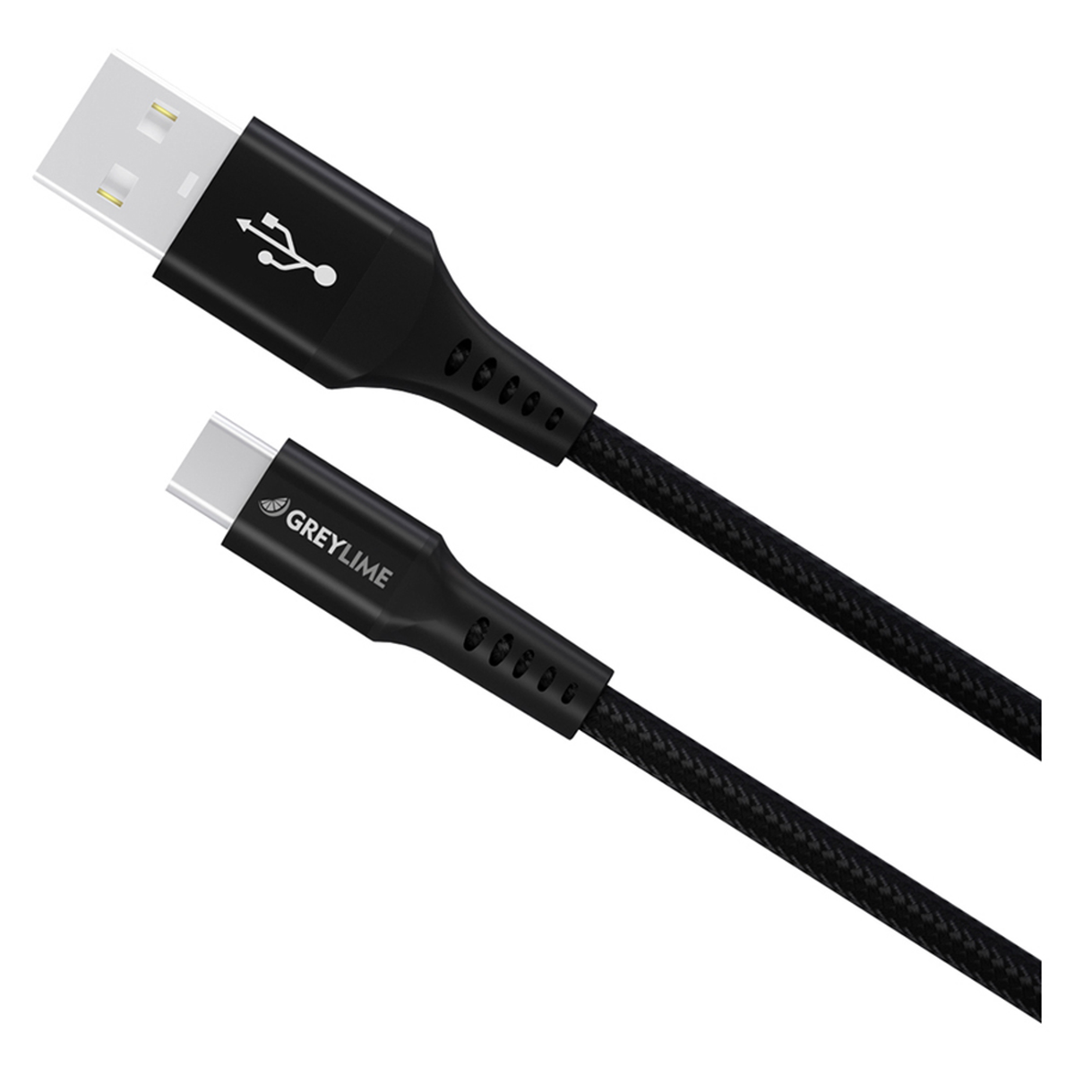 GreyLime Braided USB-A til USB-C Kabel Sort, 3 m, C21AC3M04