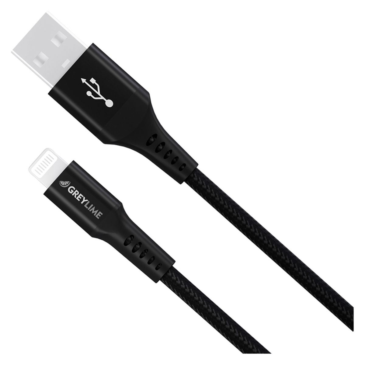 GreyLime Braided USB-A til MFi Lightning Kabel Sort, 0,5 m, C21AL05M04