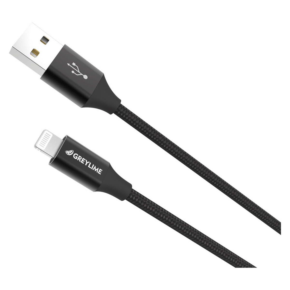 GreyLime Braided USB-A til MFi Lightning Kabel Sort 1 m, C21AL1M04