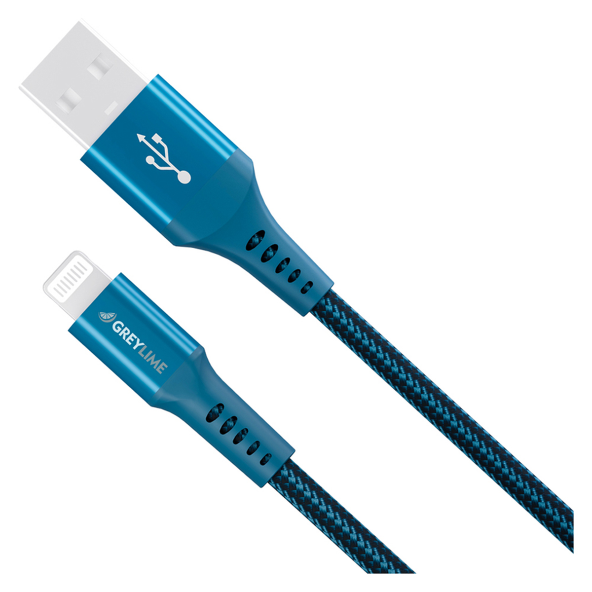 GreyLime Braided USB-A til MFi Lightning Kabel Blå, 3 m, C21AL3M01