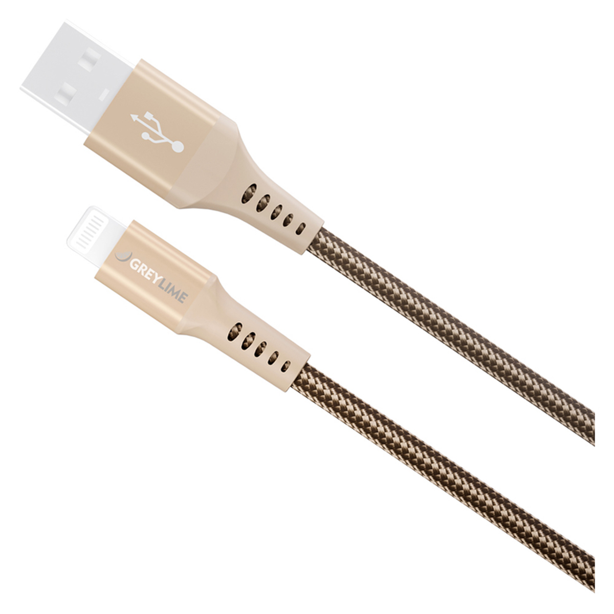 GreyLime Braided USB-A til MFi Lightning Kabel Beige, 3 m, C21AL3M02
