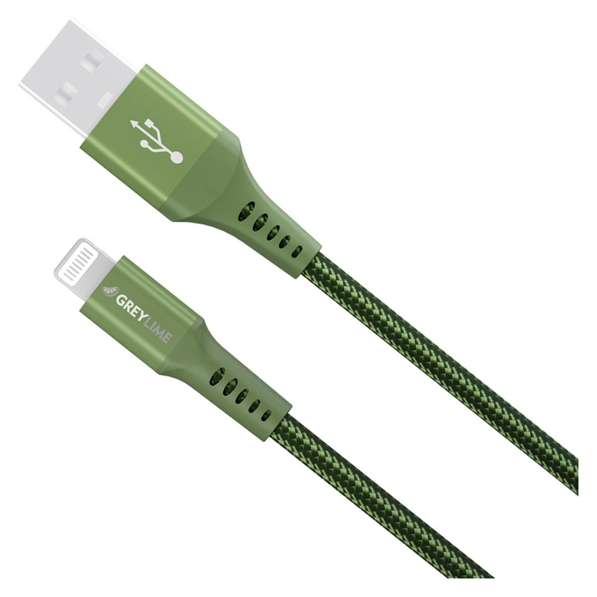 GreyLime Braided USB-A til MFi Lightning Kabel Grøn, 3 m, C21AL3M03
