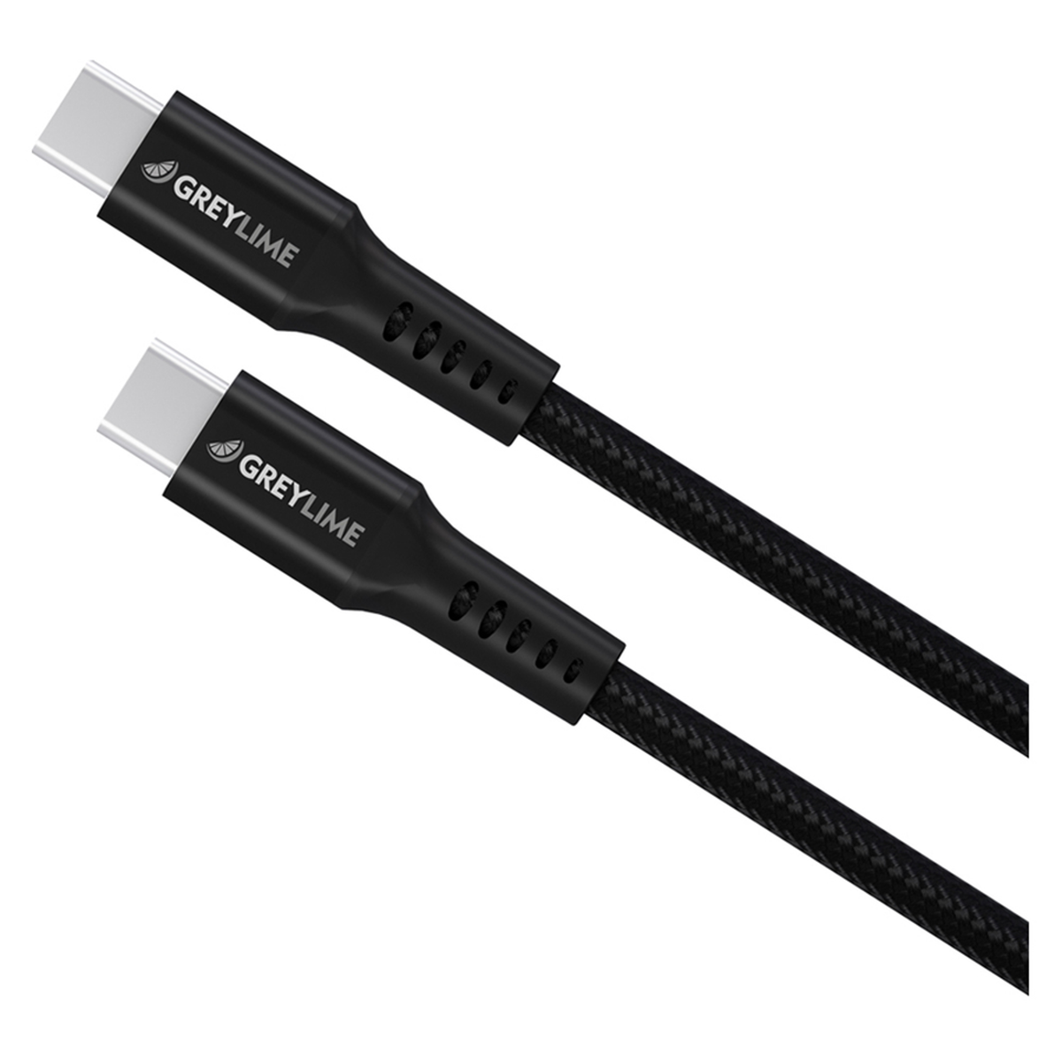 GreyLime Braided USB-C til USB-C 60W Kabel Sort, 3 m, C21C60C3M04