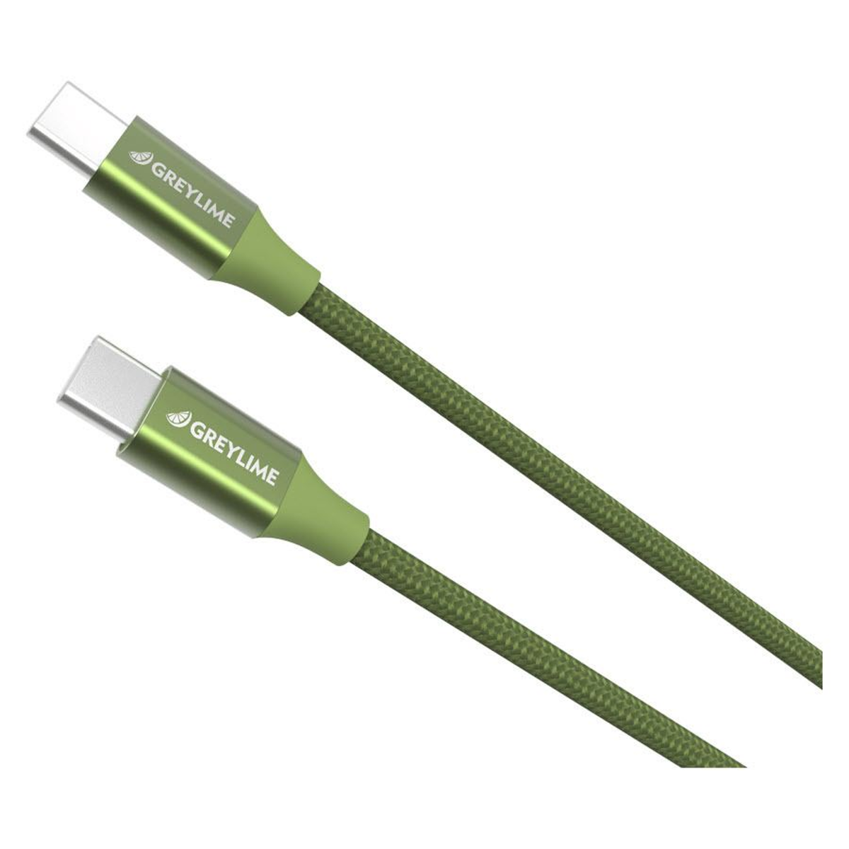 GreyLime Braided USB-C til USB-C Kabel Grøn 1 m, C21CC1M03