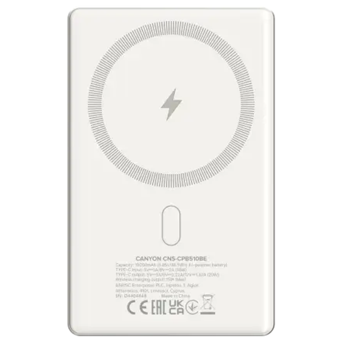 Canyon OnPower 510 MagSafe 10000 mAh 20W, Beige, CNS-CPB510BE