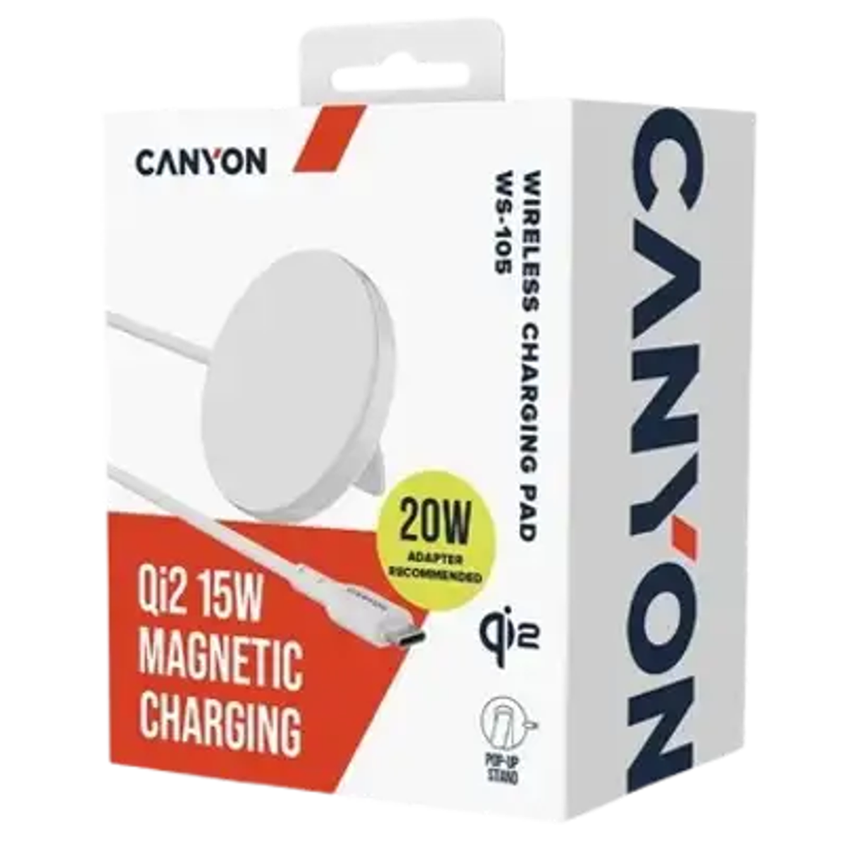 Canyon WS-105 15W Qi2 MagSafe Oplader, Hvid, CNS-WCS105W