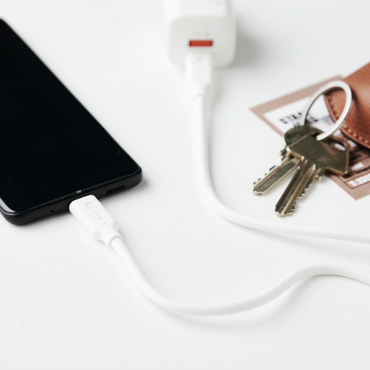 Lippa USB-C til USB-C 100W 10Gbps kabel 2m, Hvid, LPC100WCC2W
