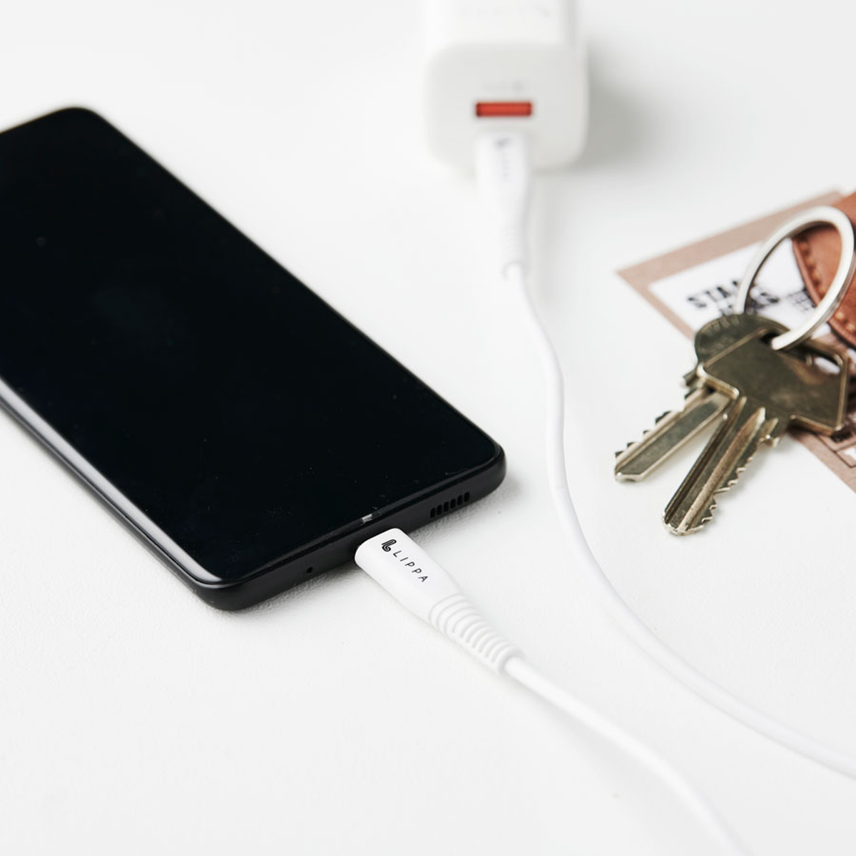 Lippa USB-C til USB-C kabel 1m, Hvid, LPCCC1W