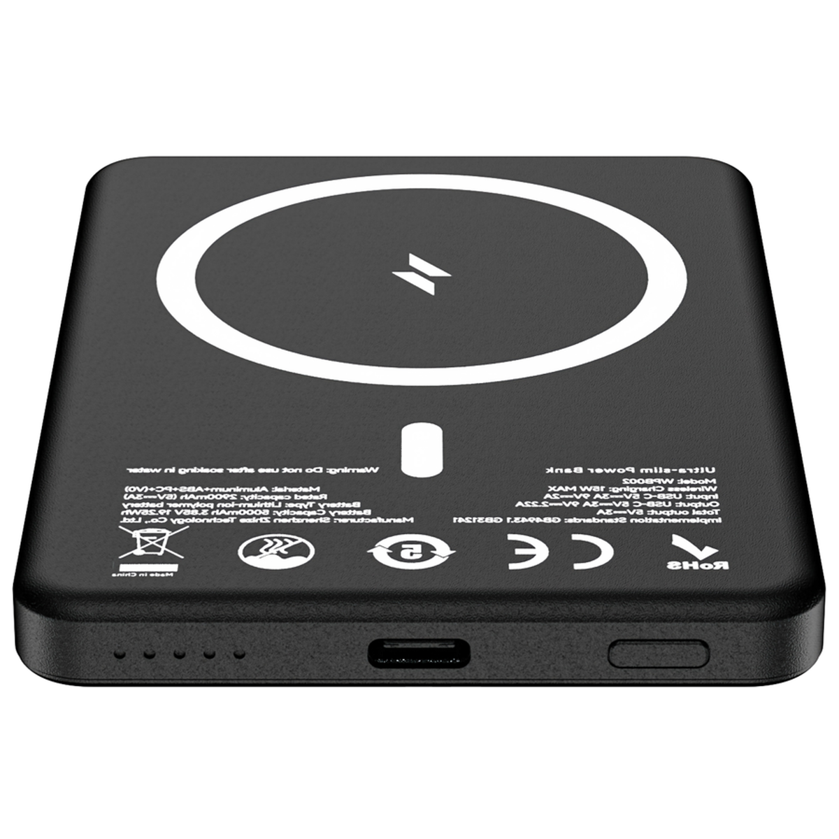 Lippa 5.000 mAh MagSafe Powerbank 20W, Sort, LPPB5000MS