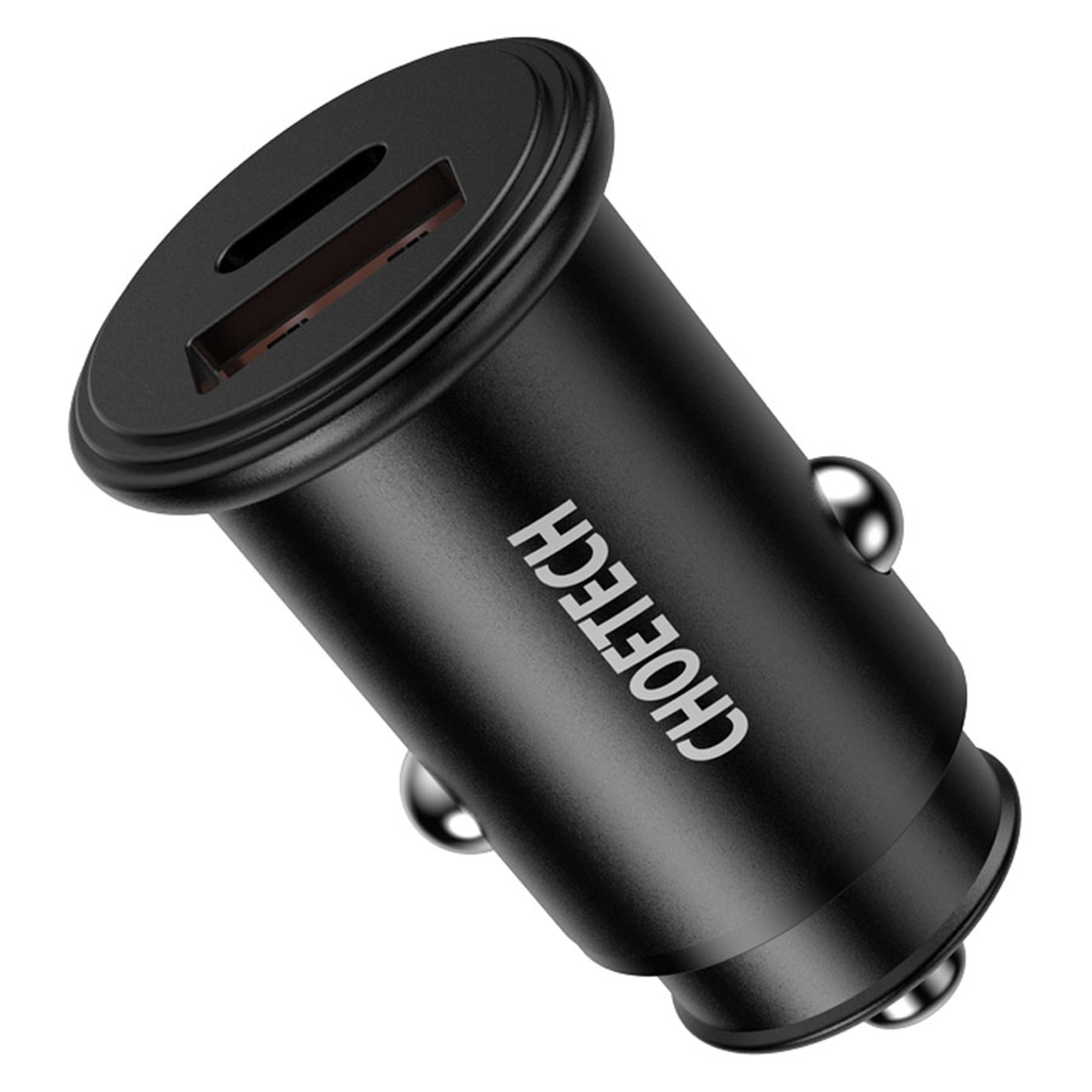 Choetech 30W USB-C PD+ USB-A QC Car Charger, Sort, TC0006-V2-BK