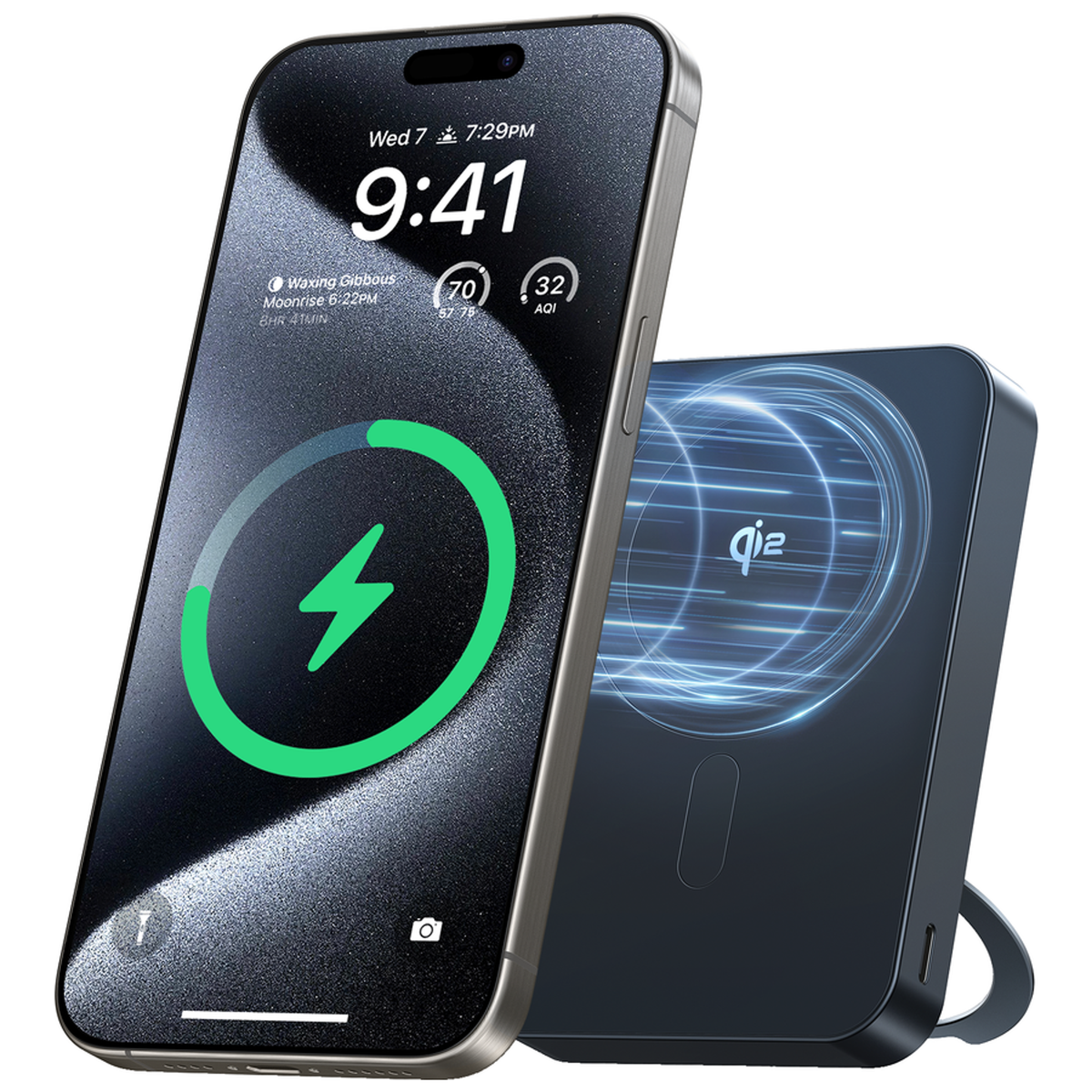 TORRAS Ostand 5.000 mAh MagSafe Powerbank m. Kickstand, Sort, X00PB2003-1