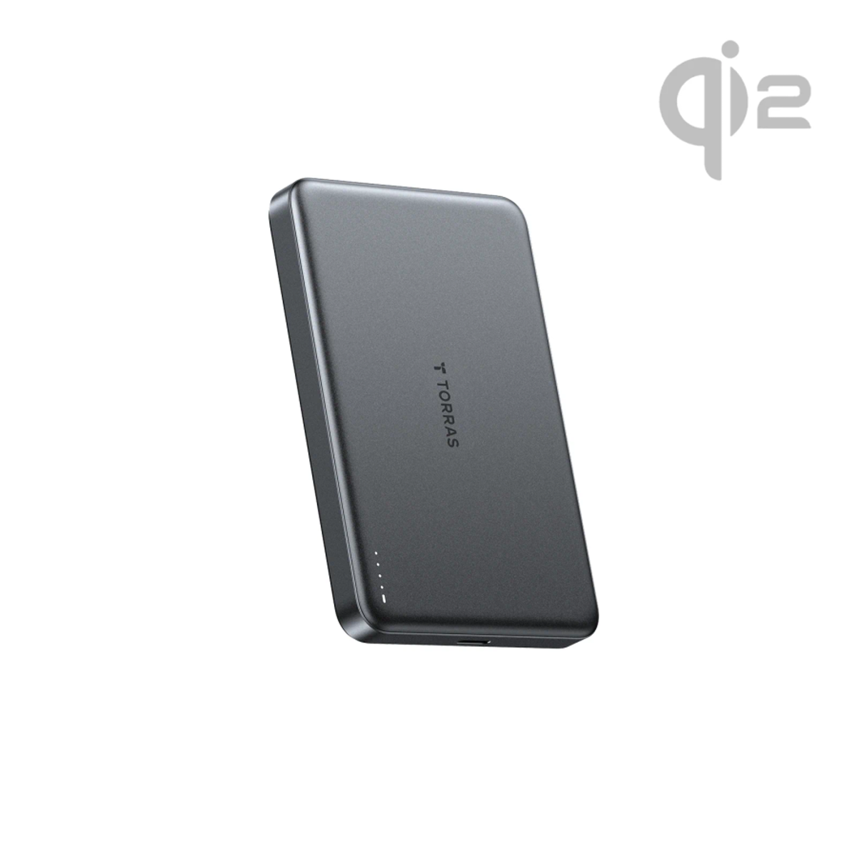 TORRAS MiniMag 10.000 mAh Trådløs MagSafe Powerbank m. USB-C PD, Grå, X00PB4A001
