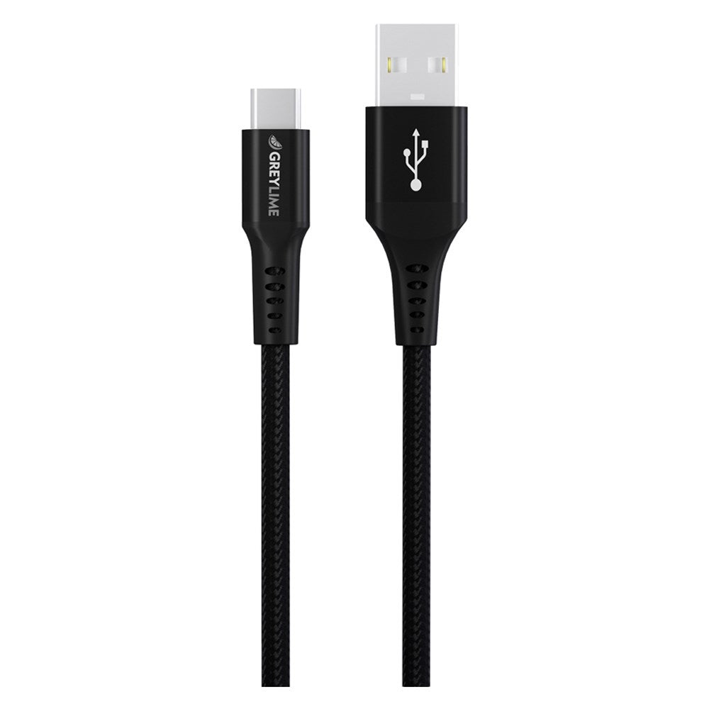 GreyLime Braided USB-A til USB-C Kabel Sort, 0,5 m – C21AC05M04
