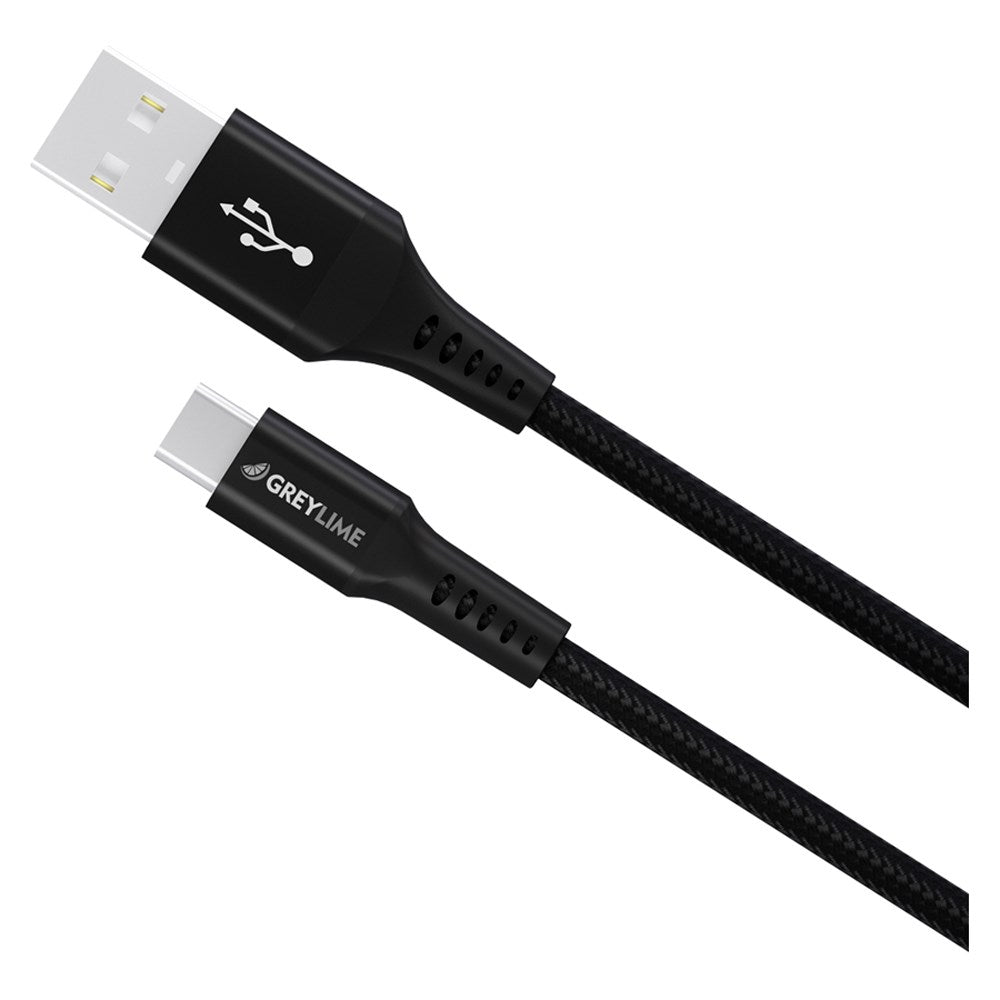 GreyLime Braided USB-A til USB-C Kabel Sort, 0,5 m – C21AC05M04 – produktbillede 2