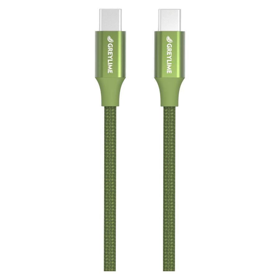 GreyLime Braided USB-C til USB-C Kabel Grøn 2 m – C21CC2M03