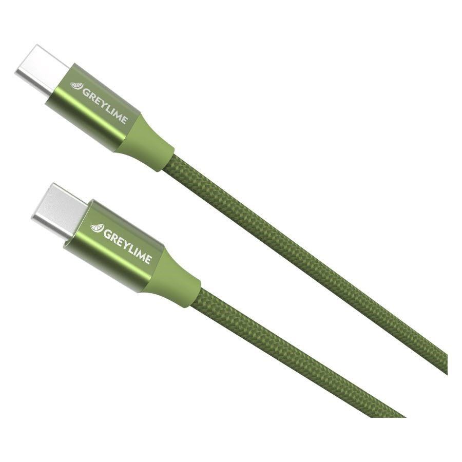 GreyLime Braided USB-C til USB-C Kabel Grøn 2 m – C21CC2M03 – produktbillede 2