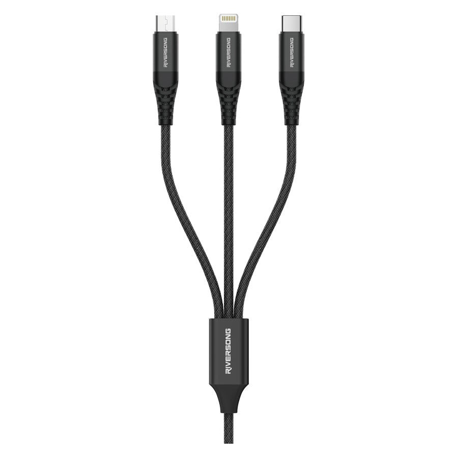 Riversong Infinity, USB-A 3-i-1 kabel, 1m – C58-BLACK