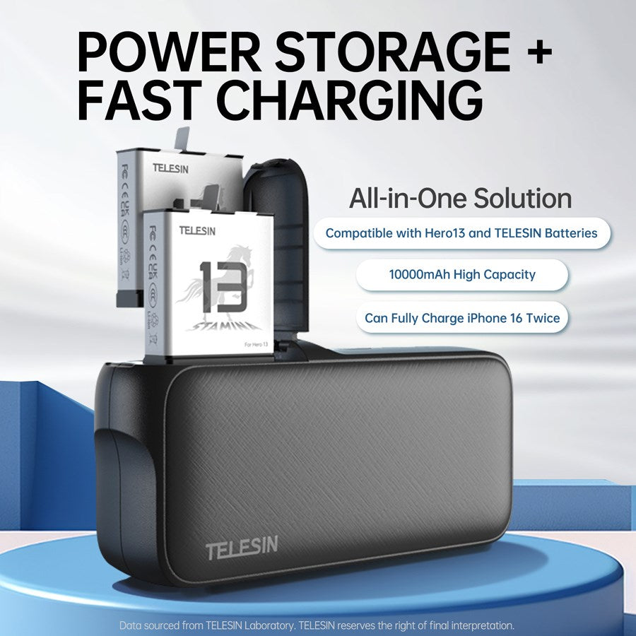 Telesin Powerbank til GoPro Hero 13 batterier / Smartphones – S0-PB-01-TGP – produktbillede 2