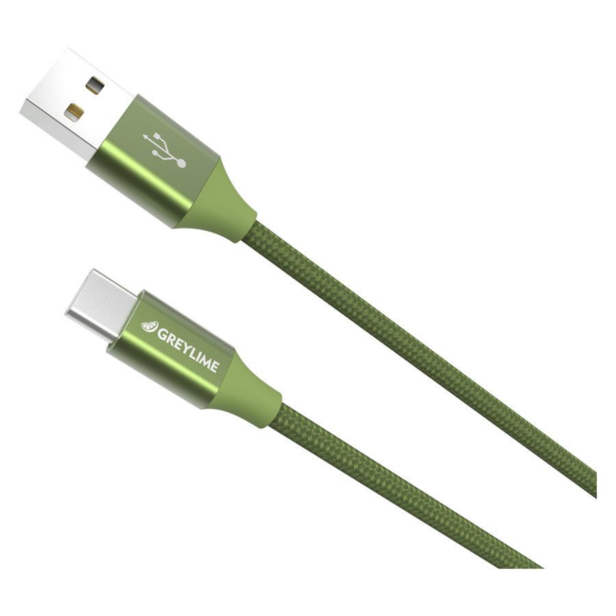 GreyLime Braided USB-A til USB-C Kabel Grøn 1 m, C21AC1M03