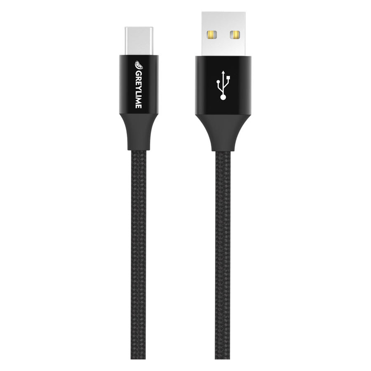 GreyLime Braided USB-A til USB-C Kabel Sort 1 m, C21AC1M04