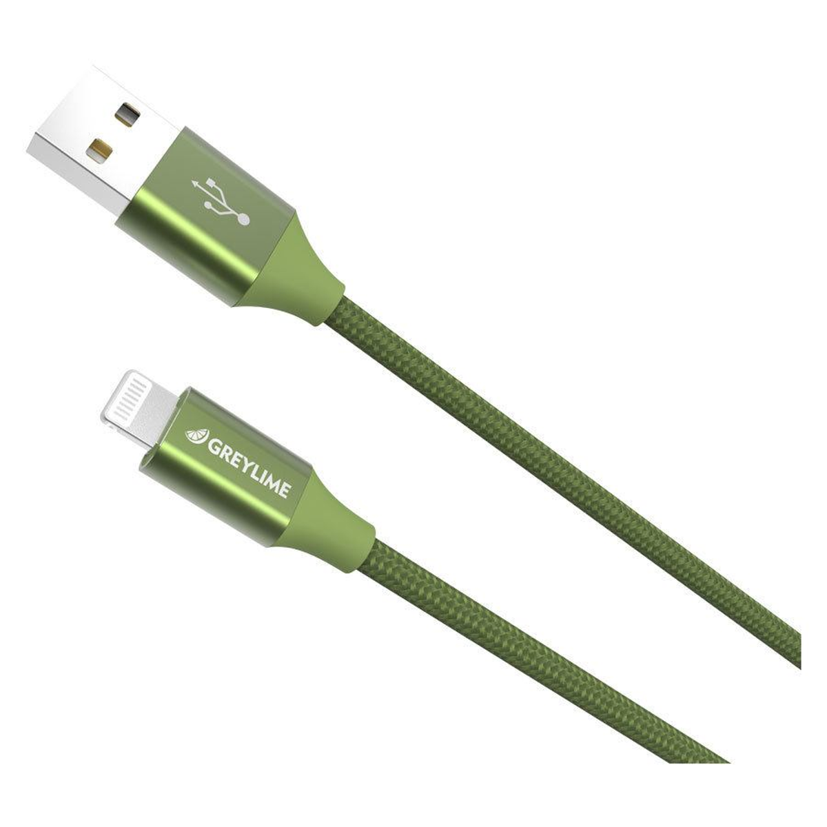 GreyLime Braided USB-A til MFi Lightning Kabel Grøn 2 m, C21AL2M03