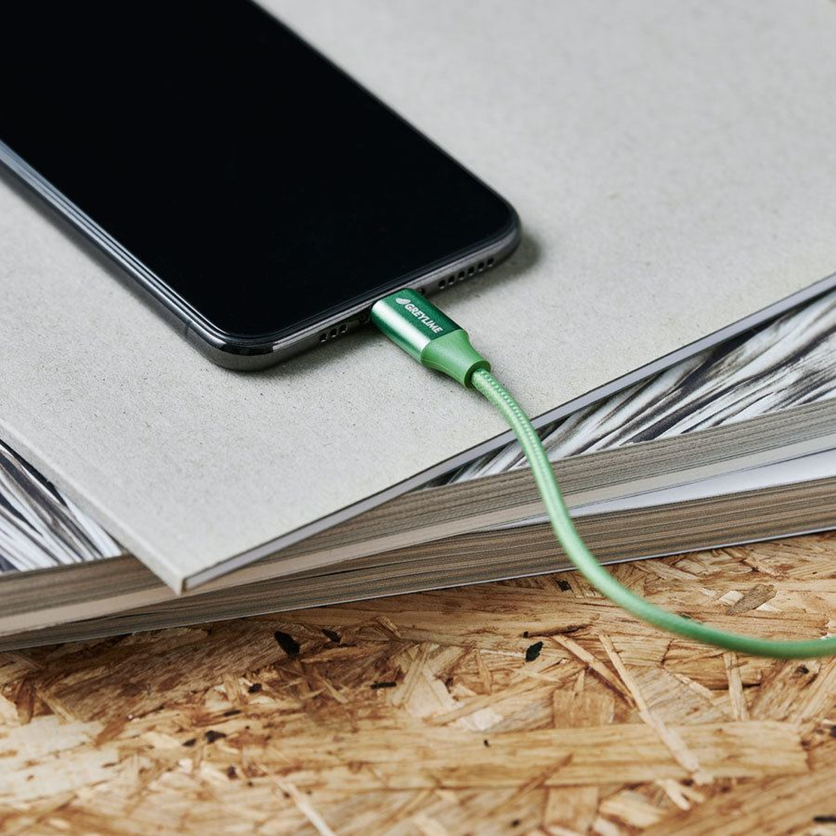 GreyLime Braided USB-A til MFi Lightning Kabel Grøn 2 m, C21AL2M03
