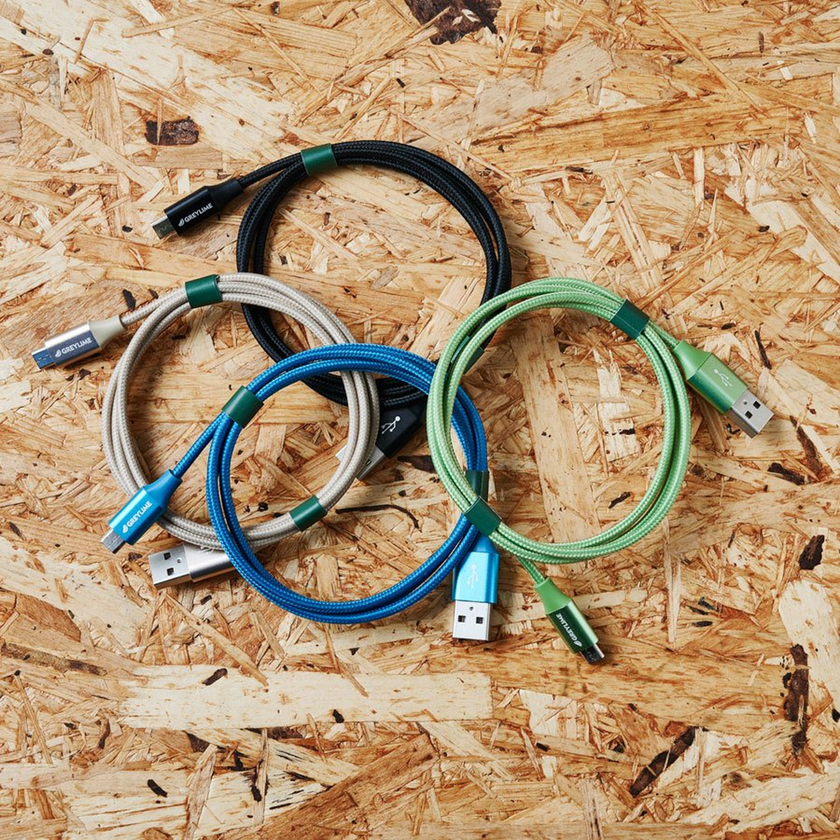 GreyLime Braided USB-A til Micro USB Kabel Grøn 1 m, C21AM1M03