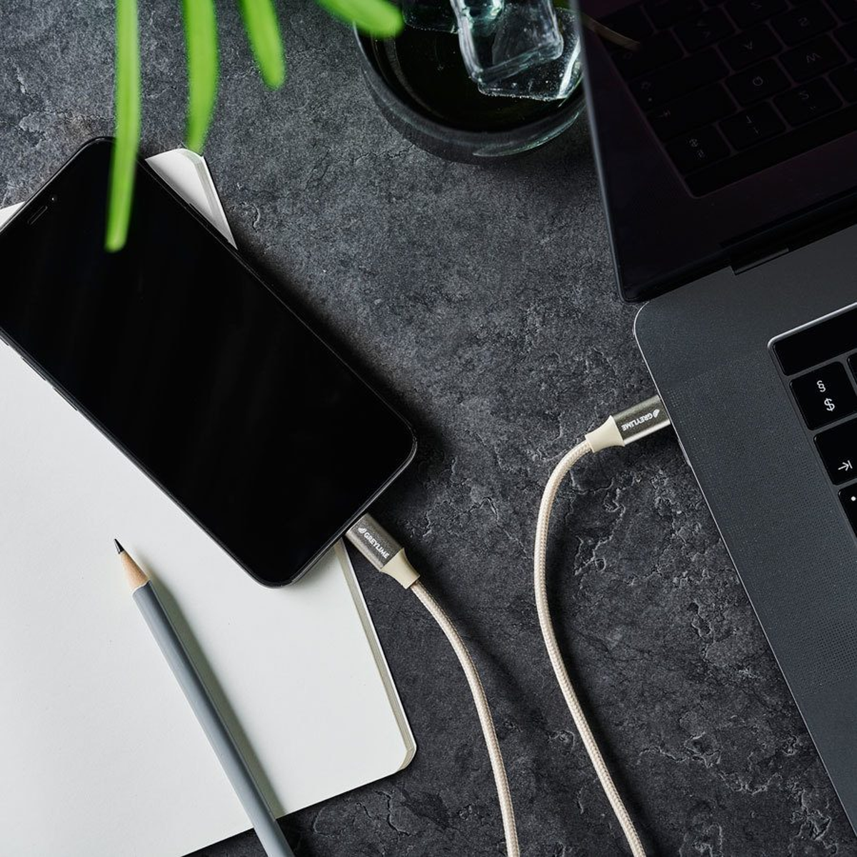 GreyLime Braided USB-C til USB-C 60W PD Kabel Beige 1 m, C21C60C1M02