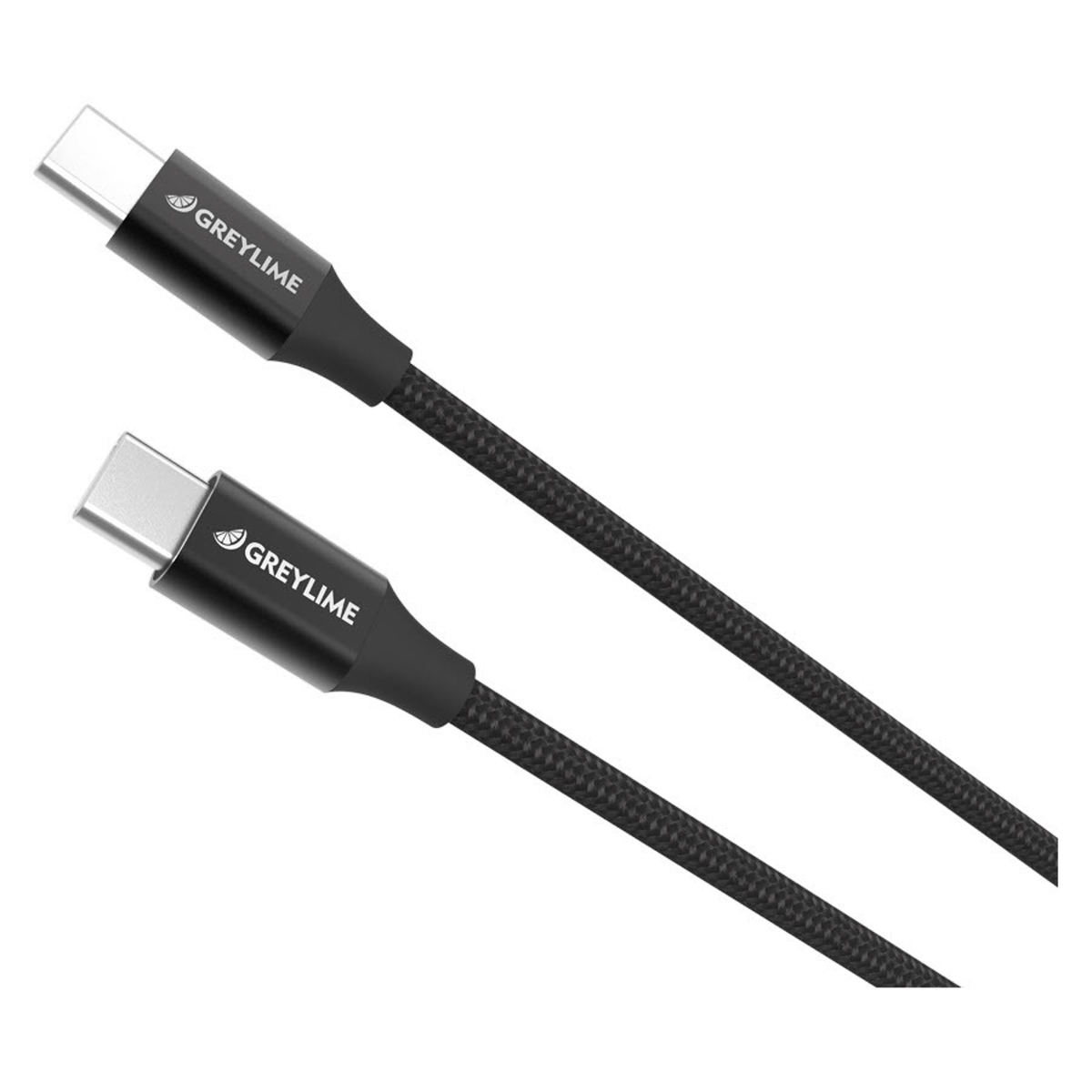 GreyLime Braided USB-C til USB-C 60W PD Kabel Sort 2 m, C21C60C2M04