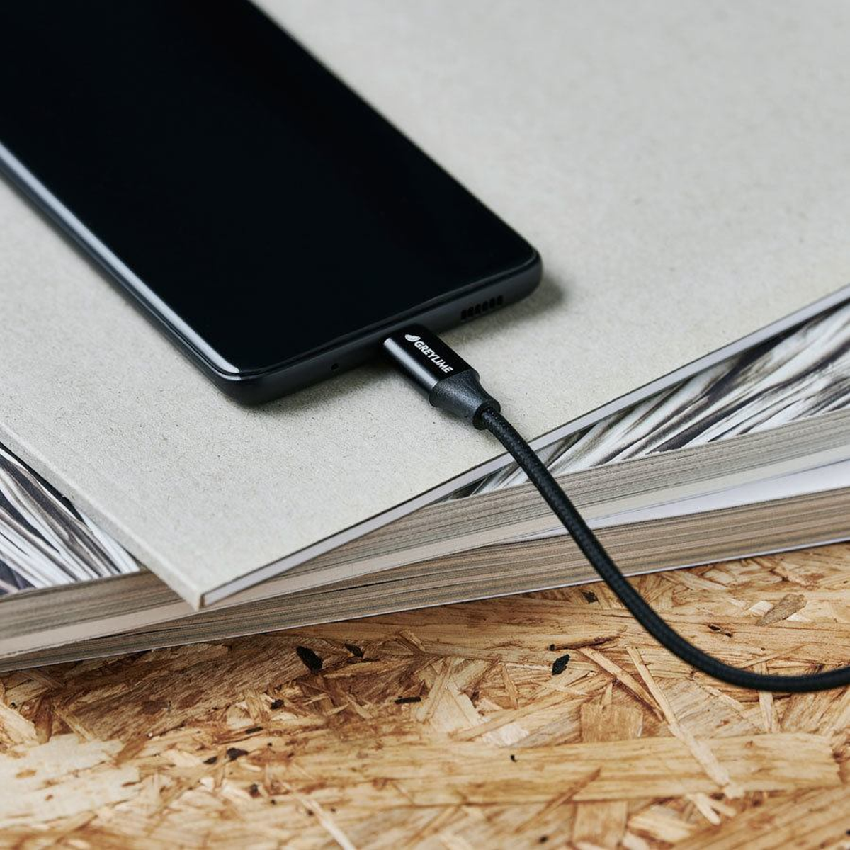GreyLime Braided USB-C til USB-C 60W PD Kabel Sort 2 m, C21C60C2M04