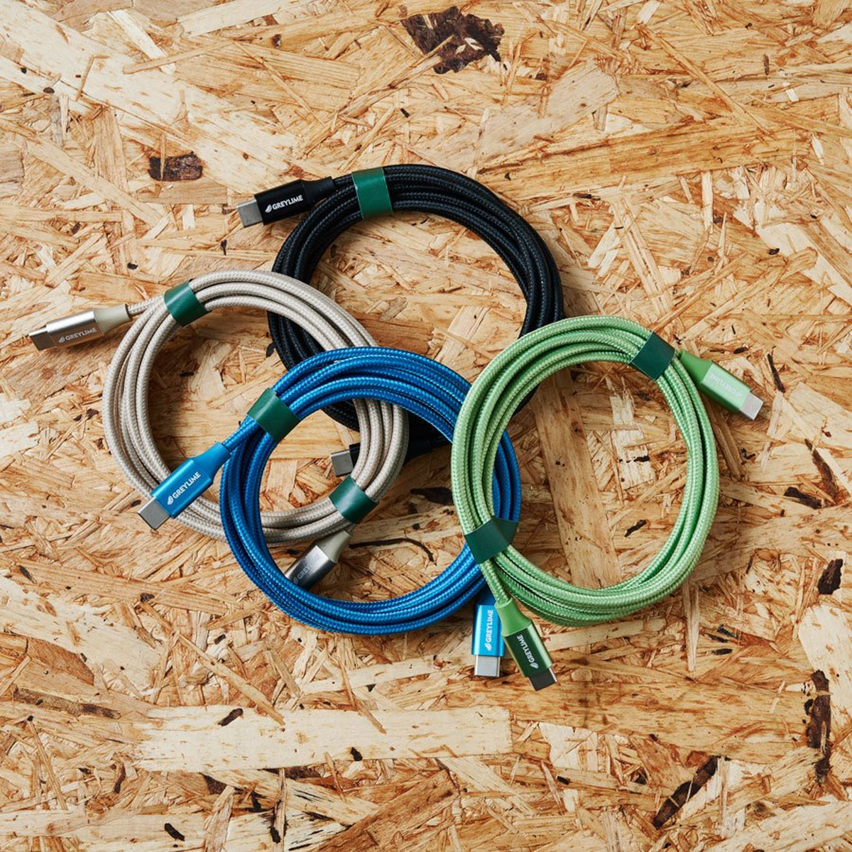 GreyLime Braided USB-C til USB-C 60W PD Kabel Sort 2 m, C21C60C2M04