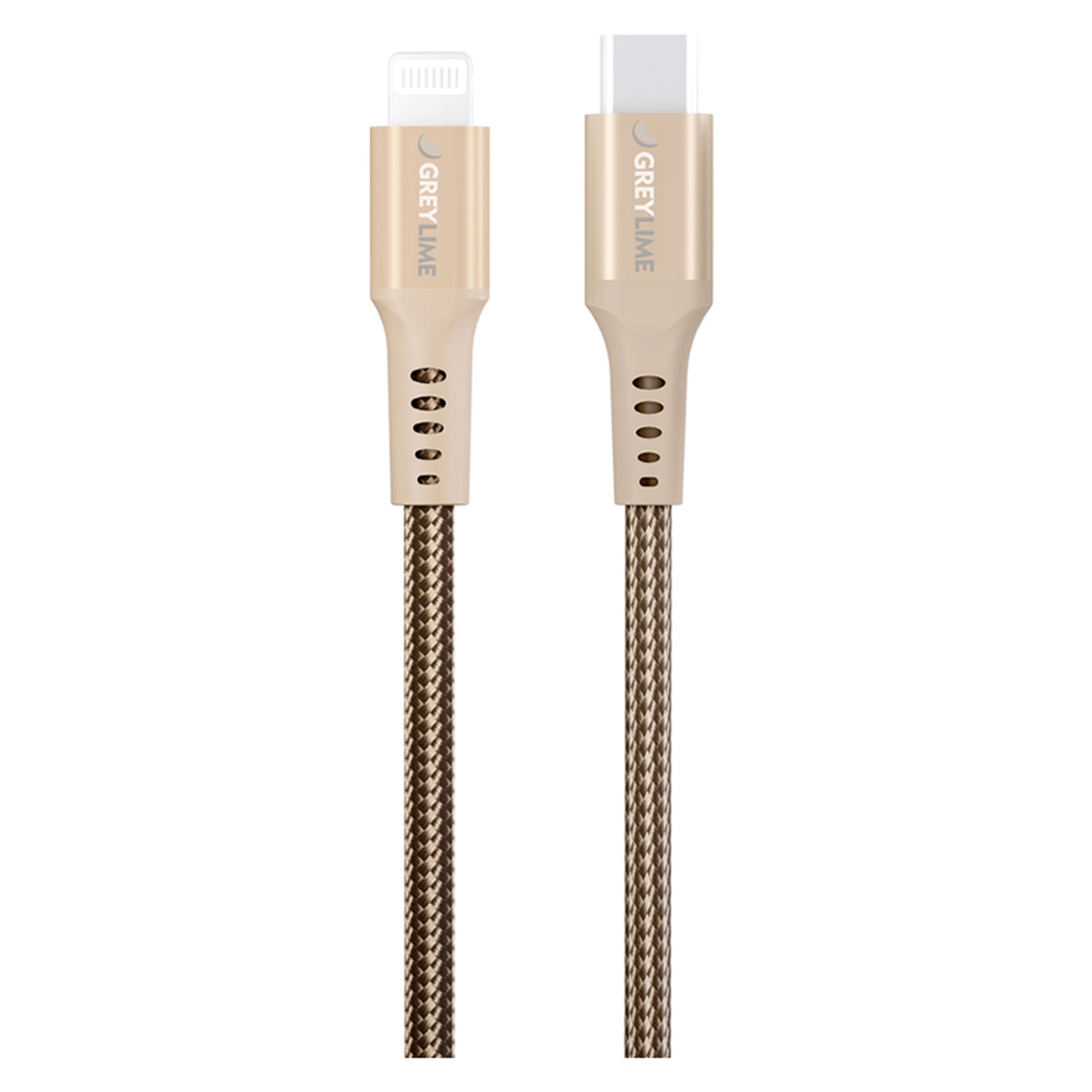 GreyLime Braided USB-C til MFi Lightning Kabel Beige, 0,5 m, C21CL05M02