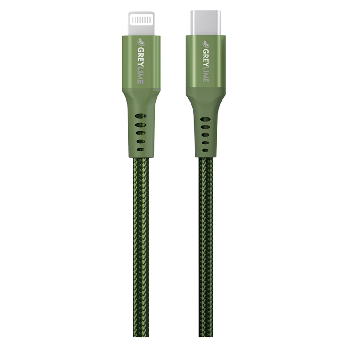 GreyLime Braided USB-C til MFi Lightning Kabel Grøn, 0,5 m, C21CL05M03