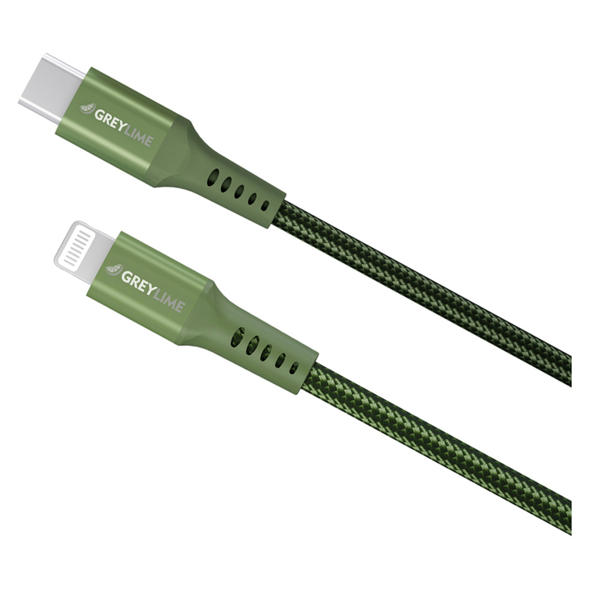 GreyLime Braided USB-C til MFi Lightning Kabel Grøn, 0,5 m, C21CL05M03