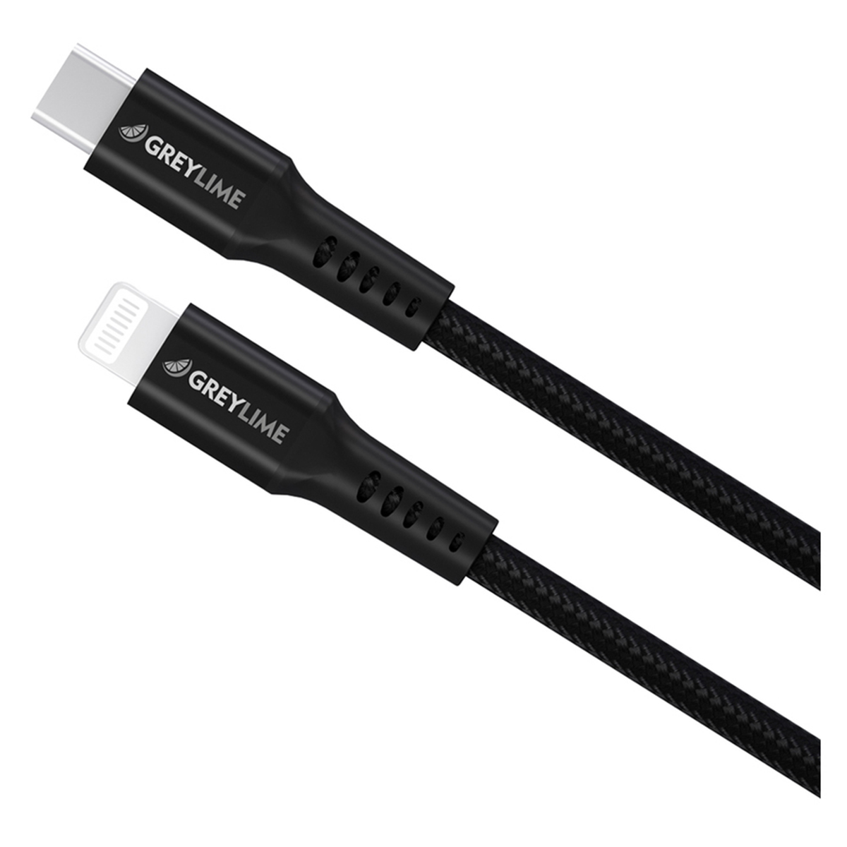 GreyLime Braided USB-C til MFi Lightning Kabel Sort, 0,5 m, C21CL05M04