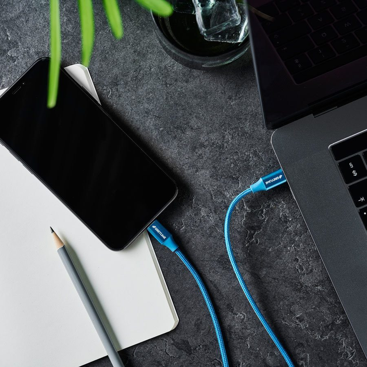 GreyLime Braided USB-C til MFi Lightning Kabel Blå 1 m, C21CL1M01