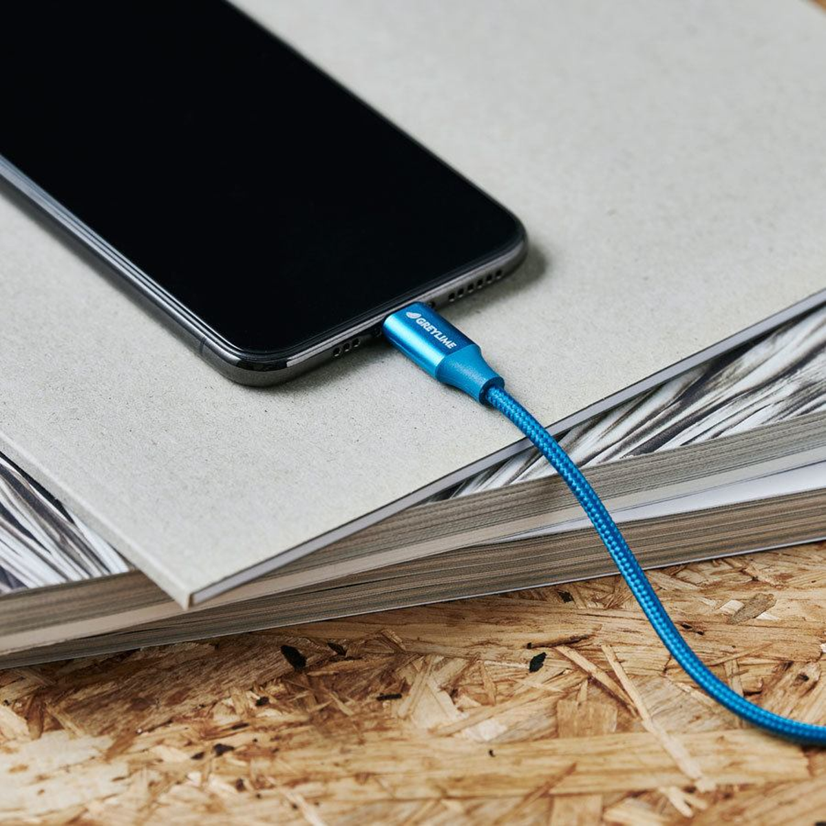 GreyLime Braided USB-C til MFi Lightning Kabel Blå 1 m, C21CL1M01