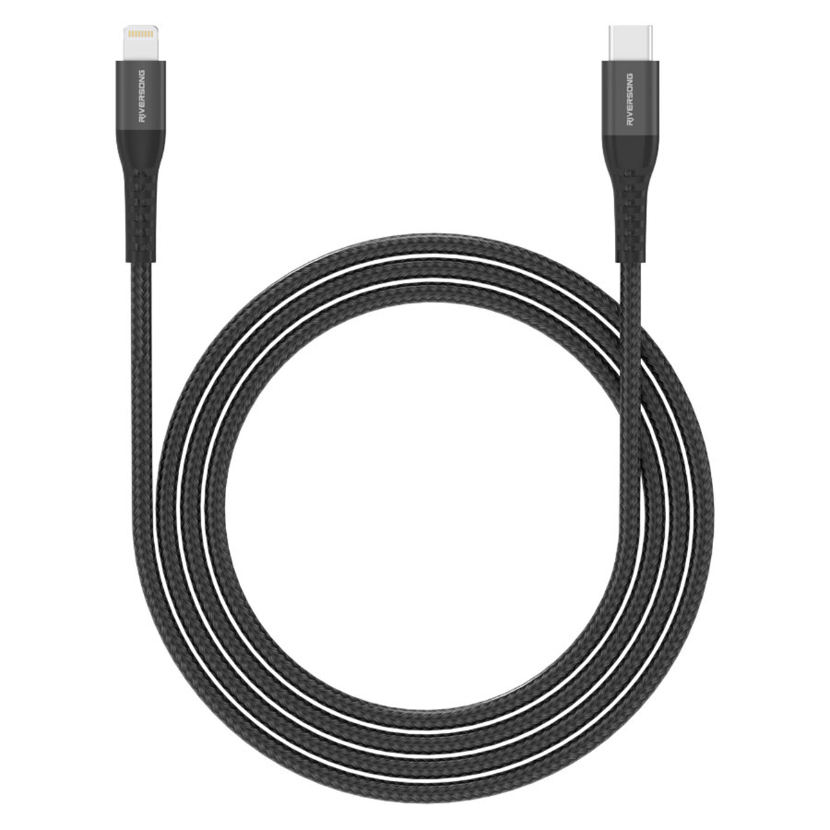 Riversong Alpha L2, USB-C til Lightning 27W flettet kabel, 1m, CL88N-BLACK