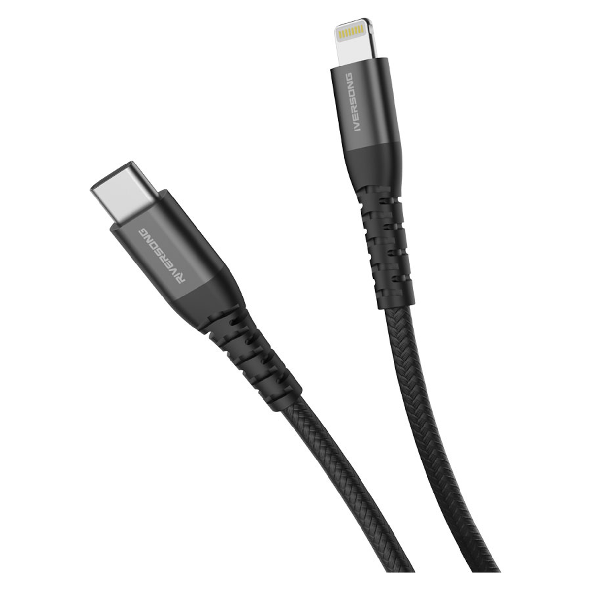 Riversong Alpha L2, USB-C til Lightning 27W flettet kabel, 1m, CL88N-BLACK