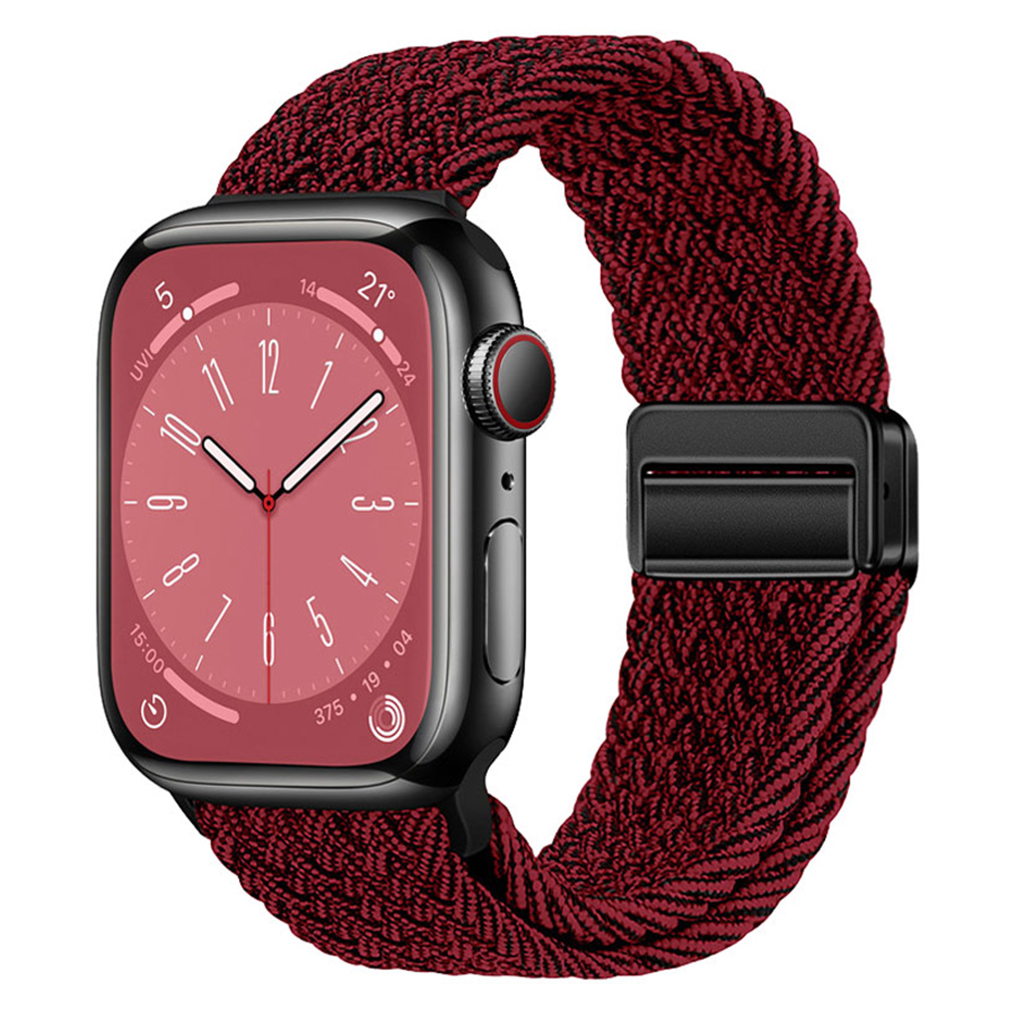 LPAW146-Lippa-Apple-Watch-Nylon-Strap-Incl-Magnetic-Lock-42-Series-1-2-3-44-45-46-49-mm-Red-1