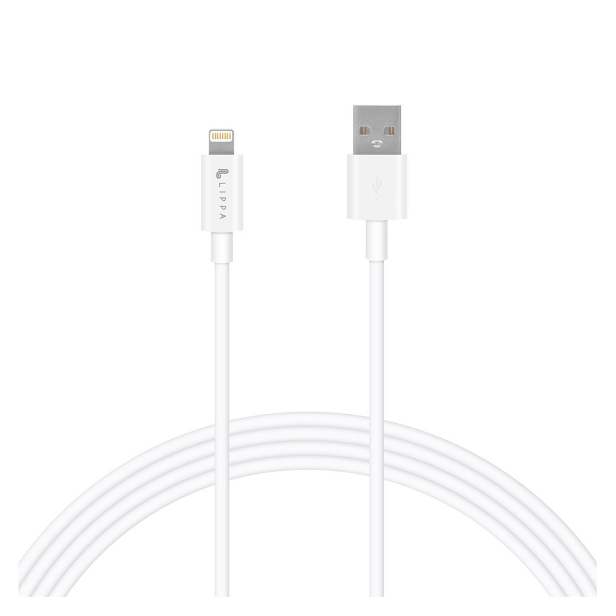 Lippa USB-A til Lightning kabel 1m til Apple iPhone, Hvid, LPC-B-AL1W