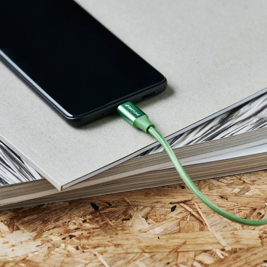 GreyLime Braided USB-C til USB-C Kabel Grøn 2 m – C21CC2M03 – produktbillede 4