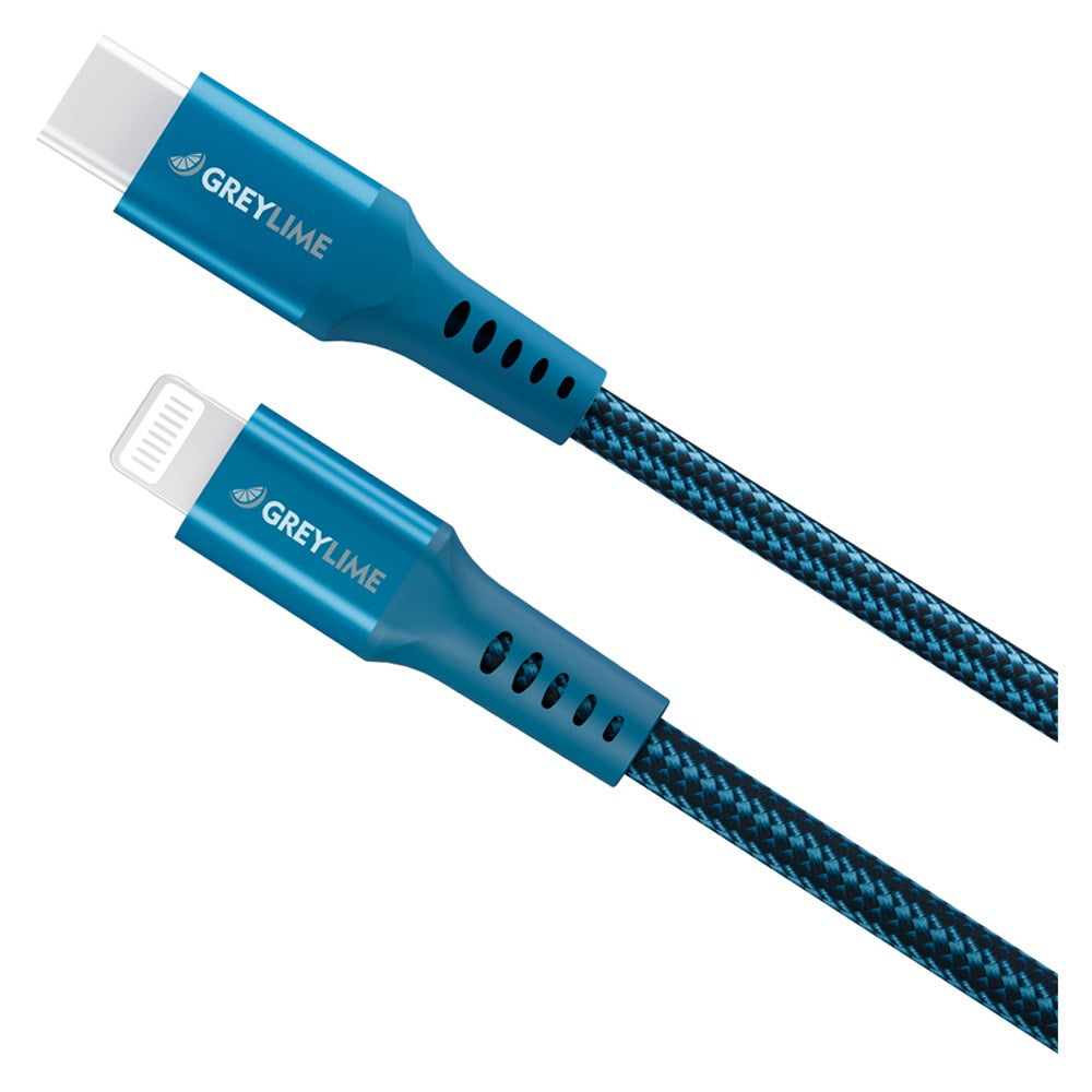 GreyLime Braided USB-C til MFi Lightning Kabel Blå, 0,5 m – C21CL05M01 – produktbillede 2