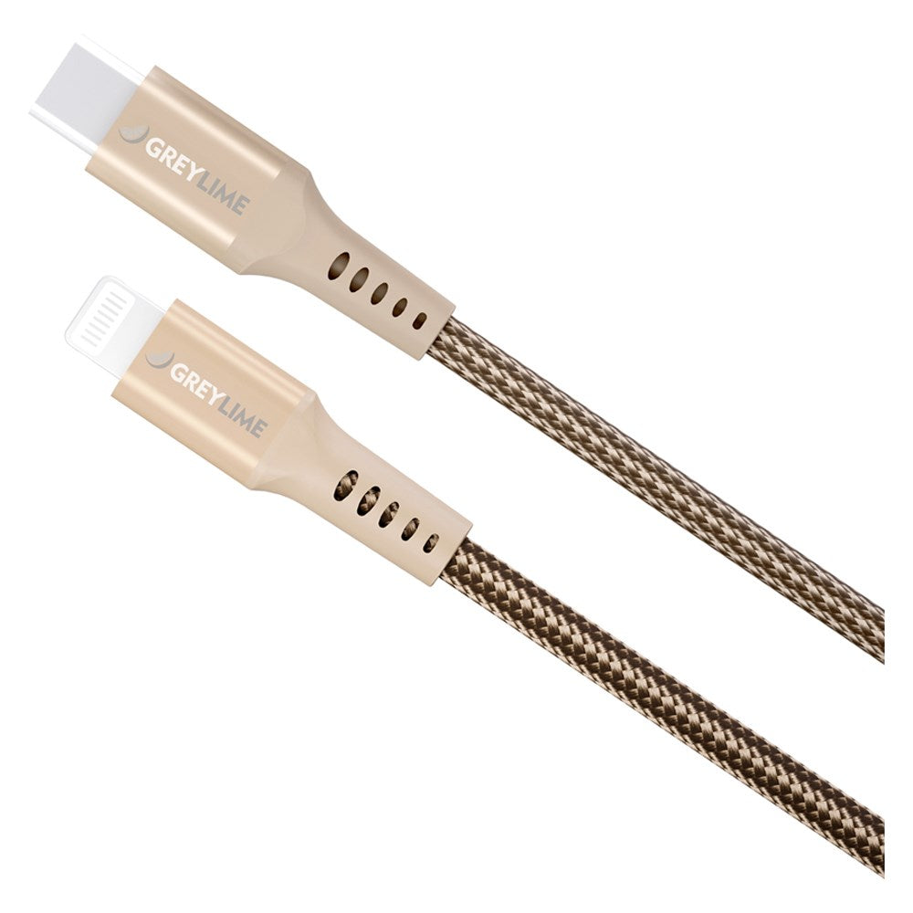 GreyLime Braided USB-C til MFi Lightning Kabel Beige, 3 m – C21CL3M02 – produktbillede 2