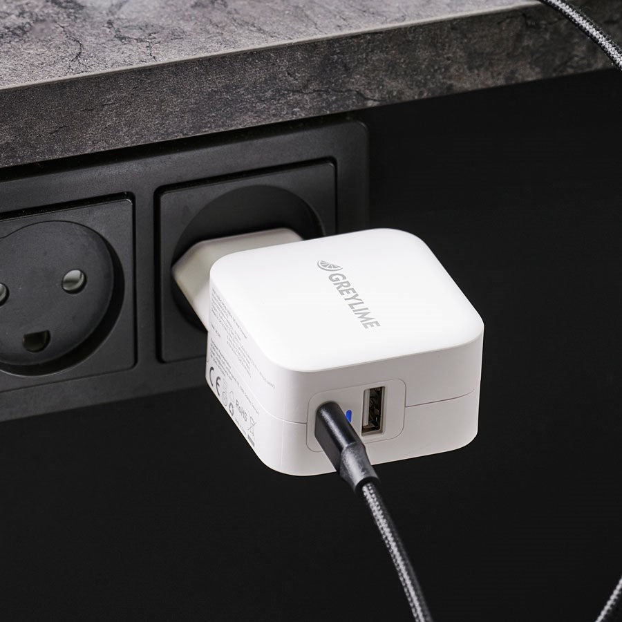 GreyLime 38W USB-C PD & USB-A QC oplader, Hvid – C38W2OPDQ – produktbillede 2