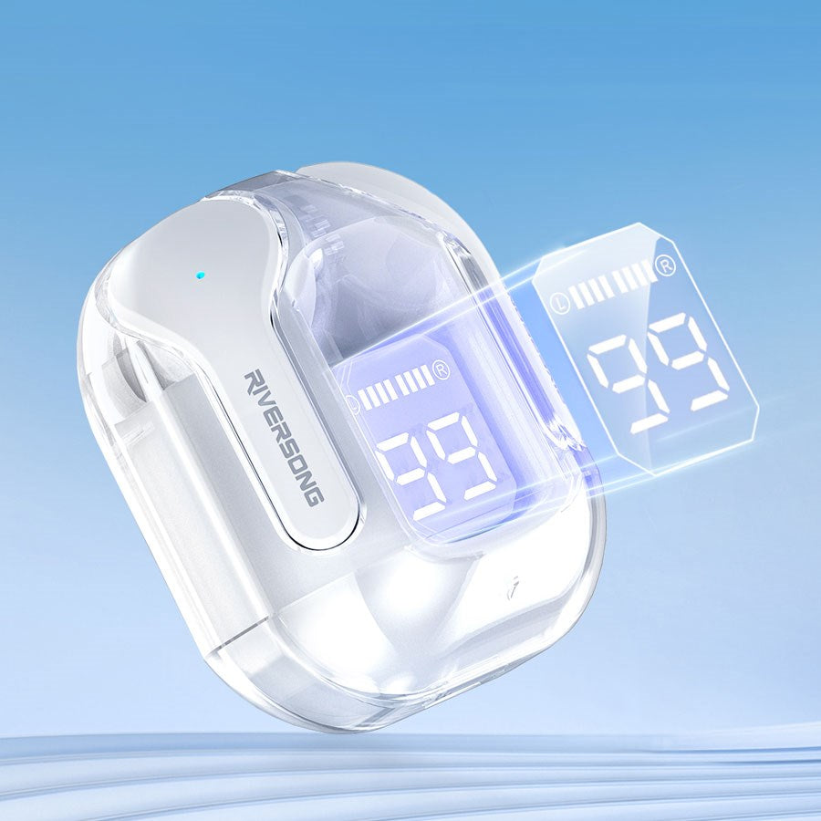 EA233 WHITE Riversong Airfly M2, TWS ENC Earphones With 30 Hour Battery, White 2